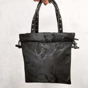 French Connection Womens Black Camouflage Handbag Purse Shoulder Bag Crossbody